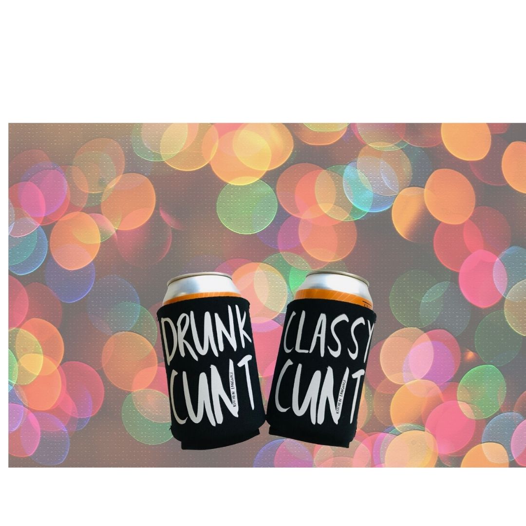 Classy Cunt/Drunk Cunt foldable stubby holder