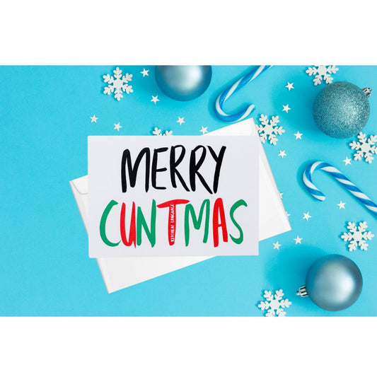 Merry Cuntmas- Christmas- greeting card xmas- kitchen language