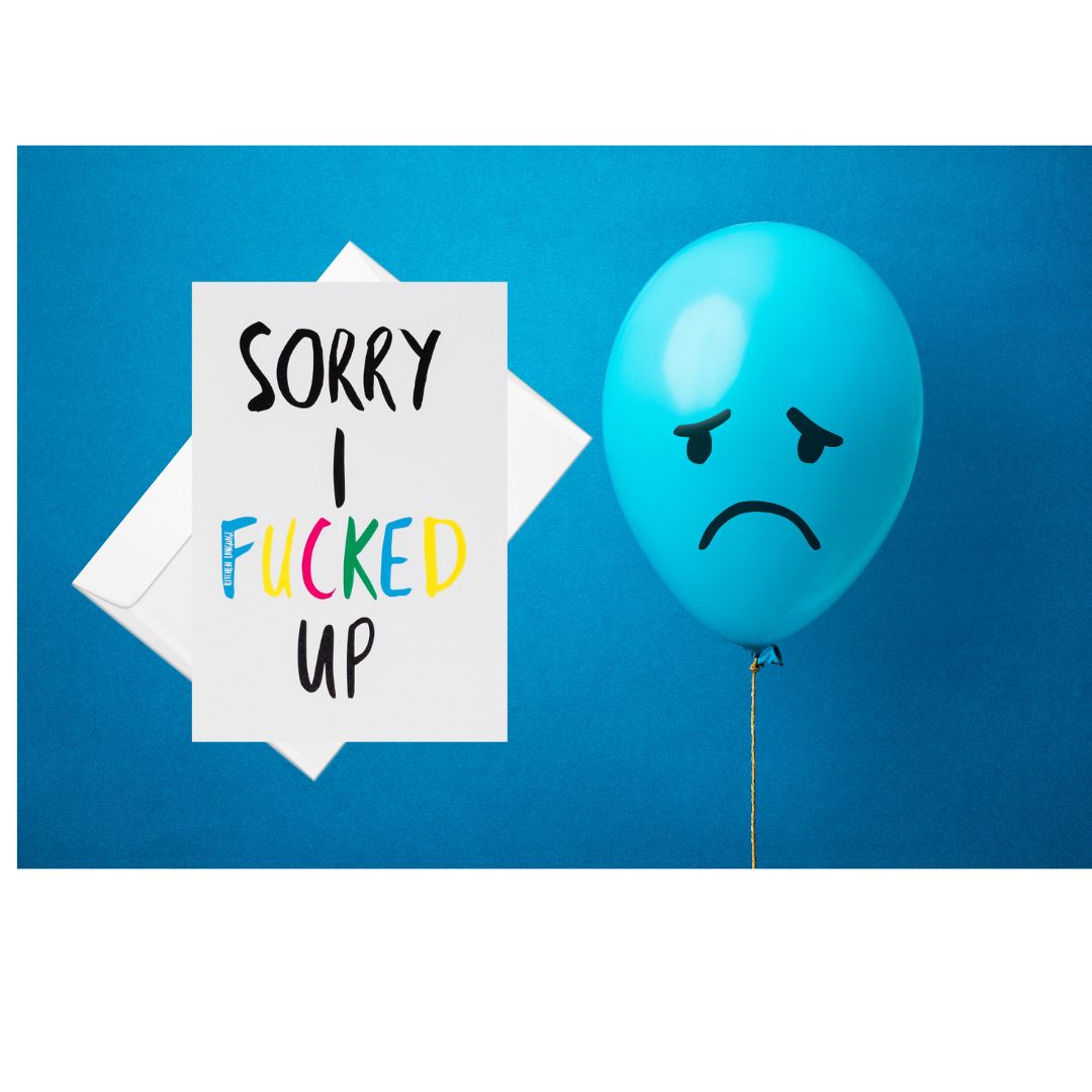 Sorry I fucked up- greeting card sorry- kitchen language