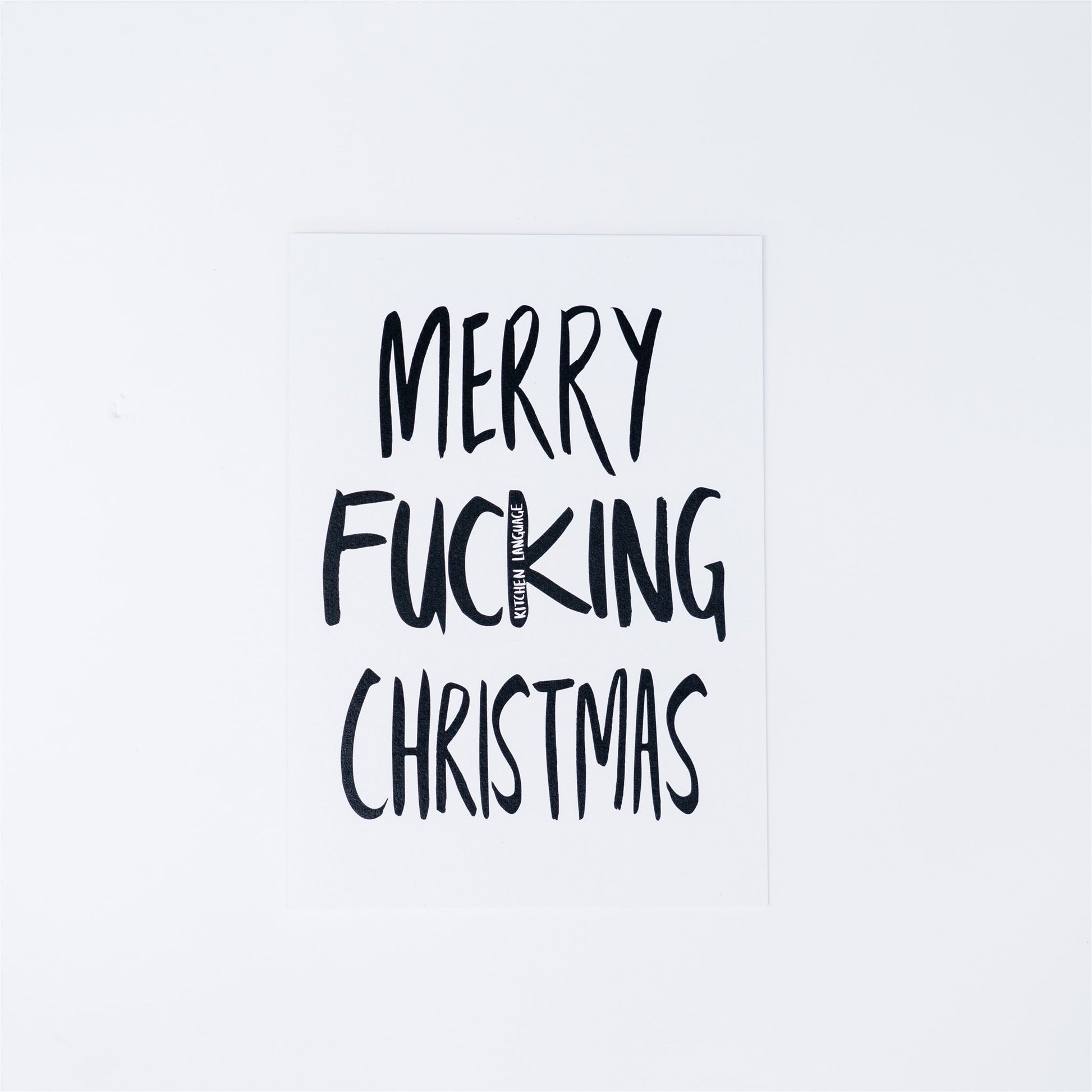 Merry Fucking Christmas- Christmas- greeting card- kitchen language