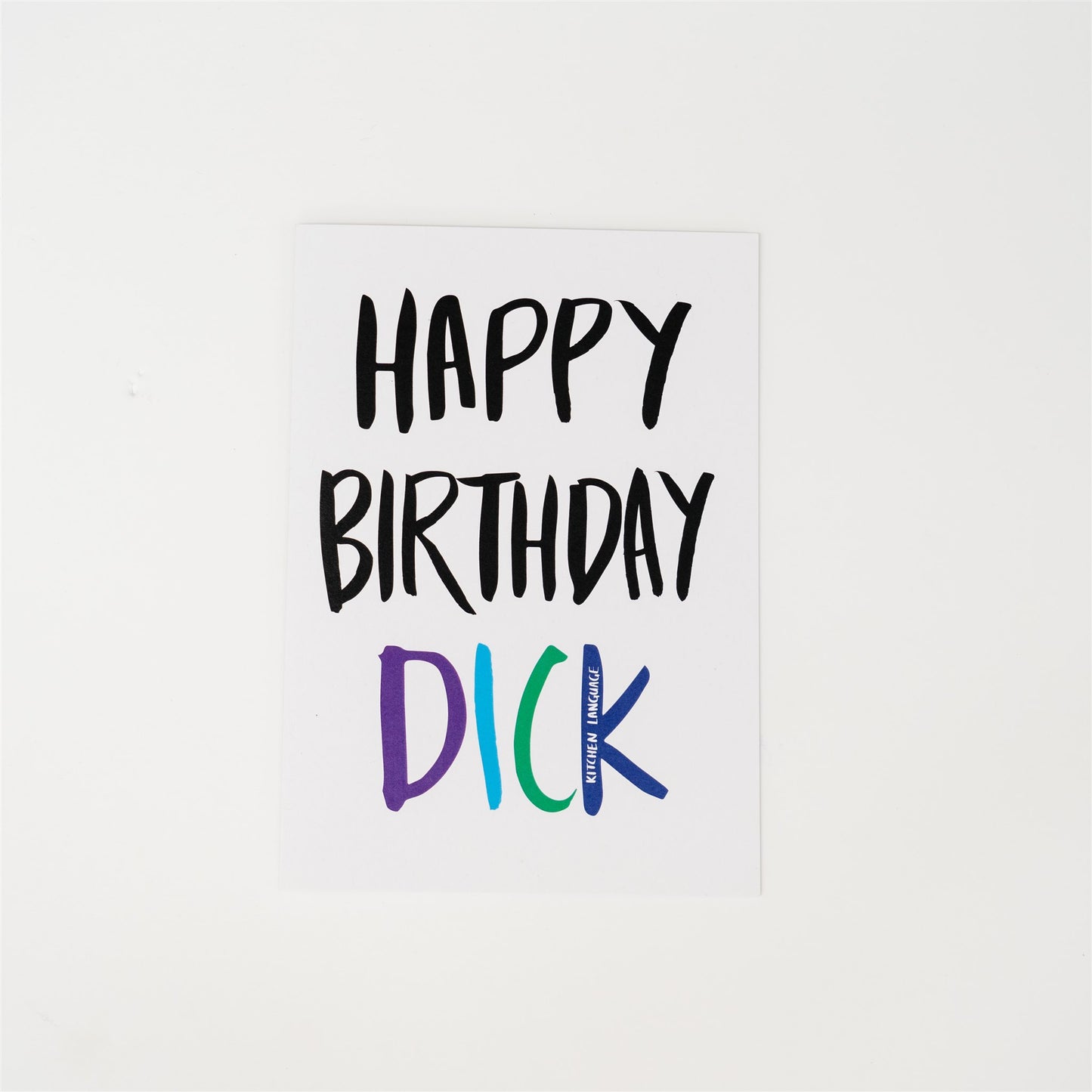 Happy Birthday Dick- greeting card- kitchen language
